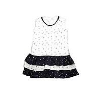 Плаття для дівчинки Trendy Tot 03-00881 кулір трикотаж принт якоря без рукава від 3 до 8 років - синій, 104 см