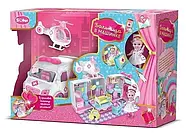 Ігровий набір лікарні в машинці з лялькою (машина, вертоліт, лялька, меблі, аксесуари, у коробці) QL049-2, фото 2