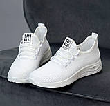 Жіночі білі кросівки спортивні текстильні літні легкі 36 37 38 39, фото 8
