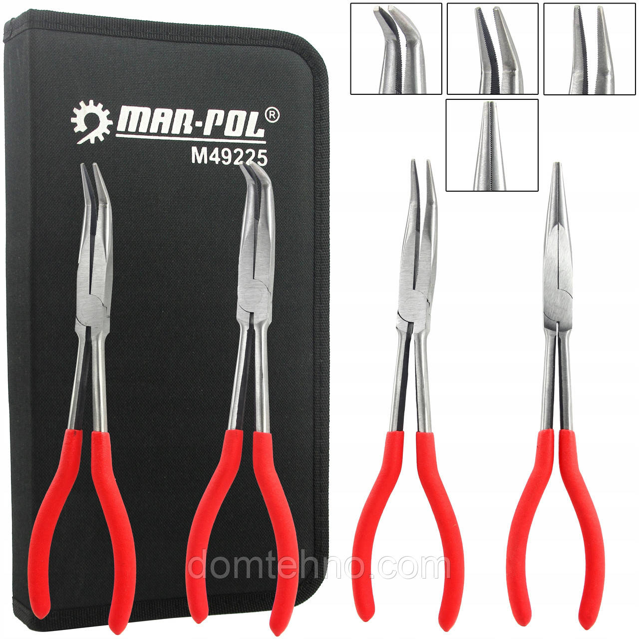 Набір подовжених щипців 4шт. MAR-POL M49225 Плоскогубці довгі
