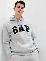 Худі з флісу з логотипом Gap, light heather gray, розмір L ОРИГІНАЛ