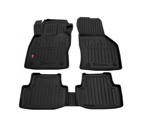 Автомобільні килимки поліки в салон на Volkswagen Passat B8 14-19 5шт чорні Stingray Фольксваген Пасат Б8, фото 1