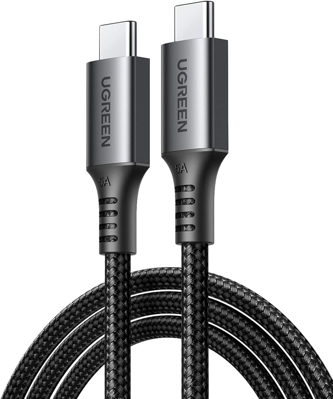 Кабель зарядний UGREEN USB C to USB C Charger Cable 100 W кабель для швидкого заряджання 0.5 м Black (US555)