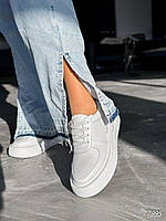 Легкие женские кроссовки 38 размер в белом цвете, стильные городские кеды