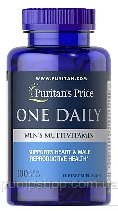 Вітаміни для чоловіків Puritan's Pride One Daily men's Multivitamin 100 таб., фото 2