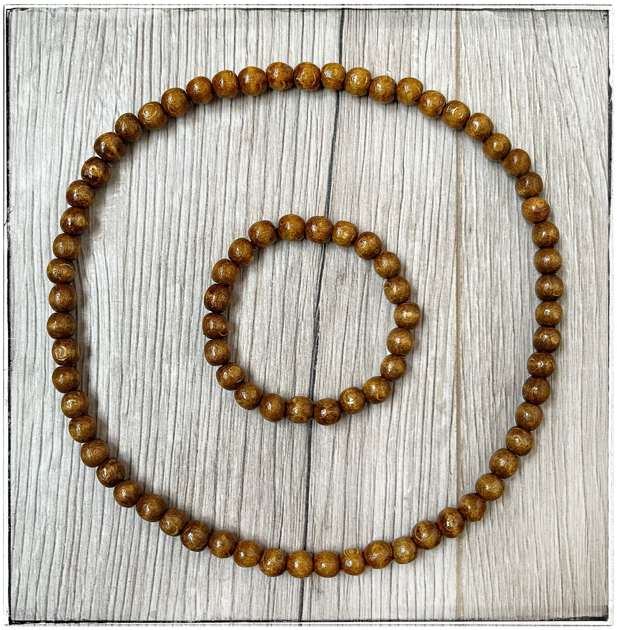 Набір намисто та браслет Горобина світло-коричневий, фото 1