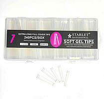 Тіпси гелеві довгі 240 шт для нарощування нігтів Starlet Professional Soft Gel Tips 7