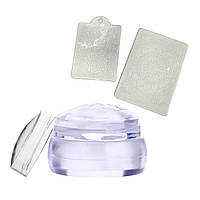 Штамп для стемпінгу прозорий зі скрапером/пластиною