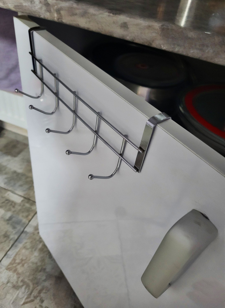 Вешалка с крючками подвесная многофунциональная на дверь ( для посуды, одежды, полотенец) - фото 8 - id-p2103313216