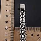 Чоловічий срібний браслет подвійний лисячий хвіст Фокс. Браслет на руку замок коробка 22 розмір, фото 5