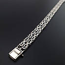 Чоловічий срібний браслет подвійний лисячий хвіст Фокс. Браслет на руку замок коробка 22 розмір, фото 10