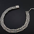 Чоловічий срібний браслет подвійний лисячий хвіст Фокс. Браслет на руку замок коробка 22 розмір, фото 6