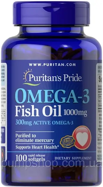 Жирні кислоти Омега-3 Puritan's Pride Ester Omega-3 Fish Oil 1000 мг 100 капс.