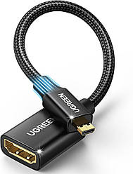 Перехідник адаптер Ugreen Micro HDMI to HDMI 2.0 4K 3D 1080P 18 см Black (HD149)