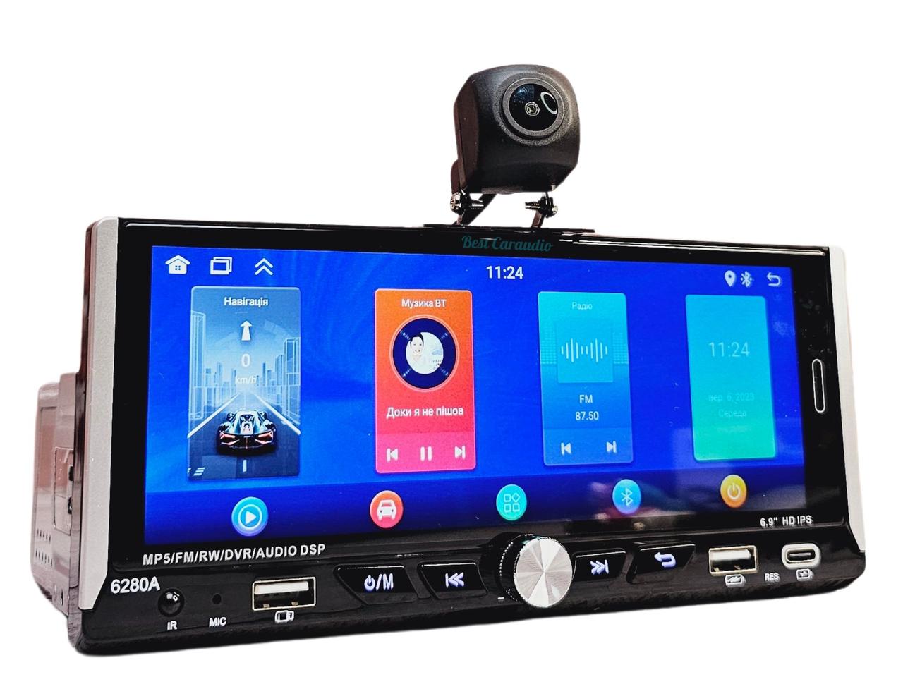 Штатна універсальна магнітола 1 Din(1дин) з екраном 6,9" TurboSound 6280A, фото 1