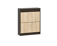 Тумба для взуття 800 2-х дверна Дуб Самоа + Венге, фото 2