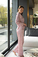 Комплект шелковая сатиновая пижама двойка (брюки + рубашка) разные размеры L