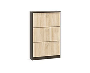 Тумба для взуття 600 3-х дверна Дуб самоа + Венге, фото 2