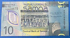 Банкнота Самоа 10 тала 2023 г UNC