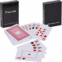 Карты игральные покерные пластиковые Duke Poker Club 54 листа 87x62 мм Красные Вівек