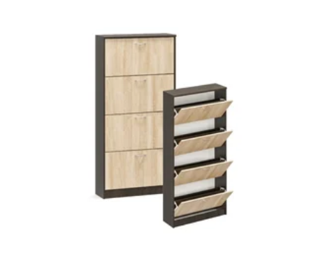 Тумба для взуття 600 4-х дверна Дуб самоа, фото 1