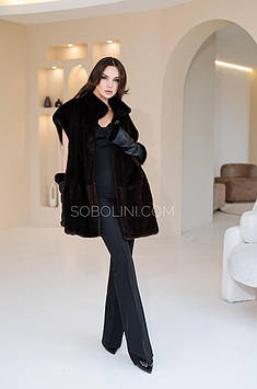 Жилет цільне хутро норочки, великий розмір