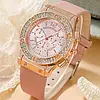 Жіночий наручний кварцовий рожевий годинник Relogio Feminino Rose + браслет (рожево-золотий годинник на руку), фото 7