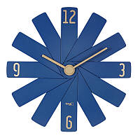 Часы настенные TFA дизайнерские в наборе, бесшумный механизм «Sweep», синий, 400x37x400 мм. 60302006