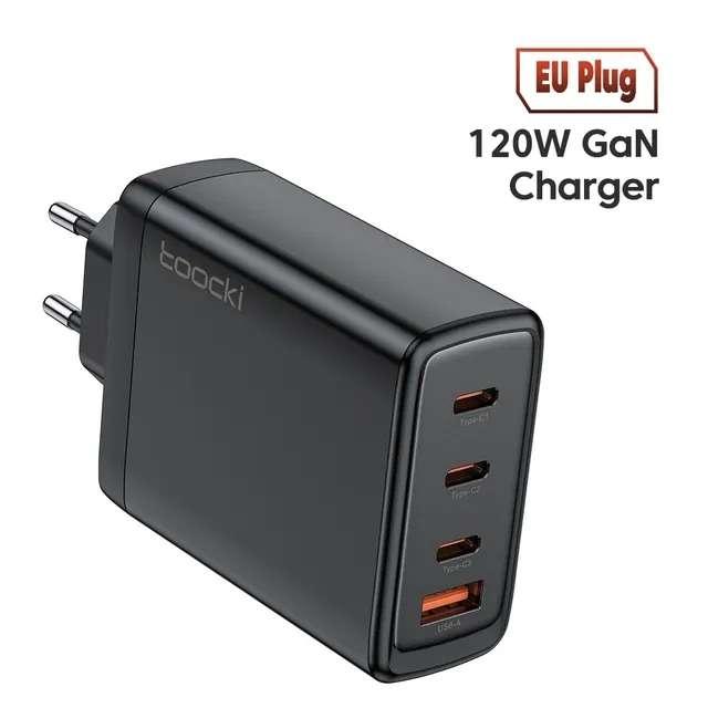 Зарядний мережевий пристрій Essager Series 120 W PD3.0 QC4.0 GaN Black (JT-G120B)