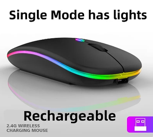 Бездротова комп'ютерна мишка Bluetooth зі світлодіодним підсвічуванням, ергономічна ігрова миша