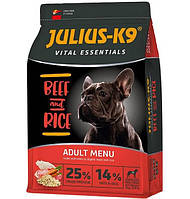 Сухой корм для взрослых собак высшего качества Julius-K9 BEEF and RICE Adult Menu С говядиной и рисом 3 кг