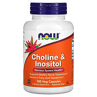 Холин и инозитол Choline Inositol Now Foods 500 мг 100 капсул
