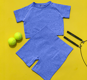 Жіночий фіолетовий спортивний костюм для фітнесу Fitness time (шорти та топ) тренувальний одяг для жінок S