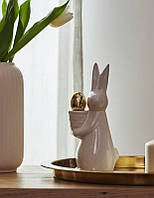 Кролик пасхальный с золотым яйцом заяц белый 24 см 548460 З ДЕФЕКТОМ