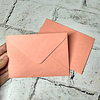 Конверт бумажный, персиковый, 9,3х13 см