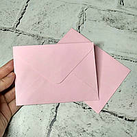 Конверт бумажный, розовый, 9,3х13 см