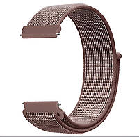 Ремешок нейлоновый на липучке для смарт-часов BeWatch Универсальный 22 мм Серо-коричневый (1021338.2U)