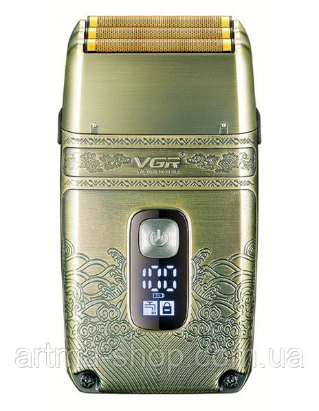 Професійний шейвер VGR бритва з трьома ножовими блоками NW-178 ножовими блоками V-335 Waterproof IPX6 LED