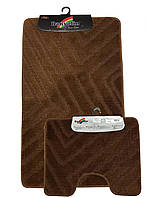 Набор ковриков в ванную комнату в комплекте с туалетным ковриком Banyolin Silver 0.6x1м.+ 0.6x0.5м.Vizon
