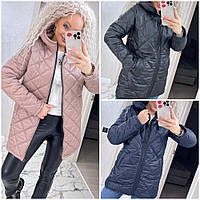 Жіночі демісезонні куртки 9165/а-мо Стильна стьобана жіноча куртка весна-осінь із капюшоном