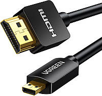 Переходник кабель UGREEN Micro HDMI-HDMI 2.0 Cable, 4K@60Hz 3 м Black (HD127)