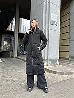 Куртка пальто жіноча зимова чорна код П853