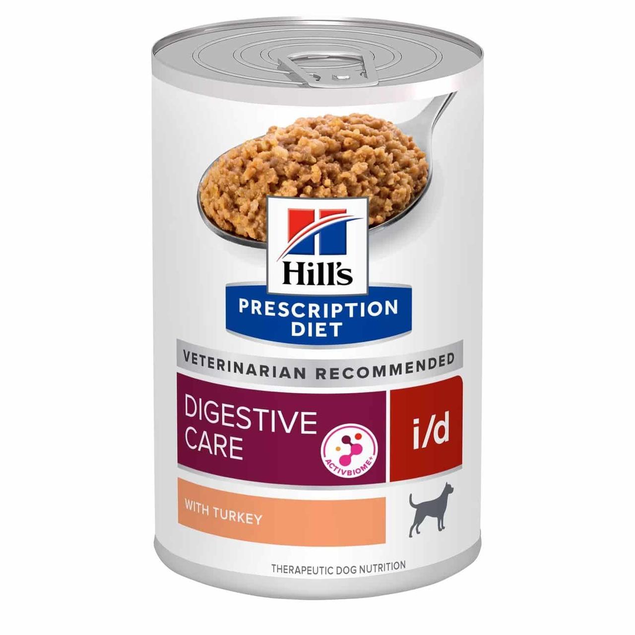 Консерви, вологий корм для дорослих собак i/d Digestive Care догляд за травленням, з індичкою 360г