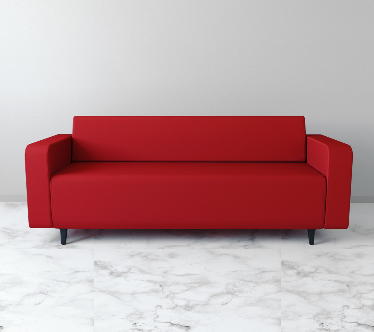 Диван офісний Tobi Sho Арне з підлокітниками 1880х700х740 мм, шкірзам Red/2210