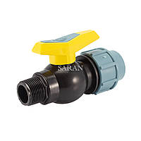 Кран кульовий "32х1" різь зовнішня пластикова для поліетиленової труби ПНД.