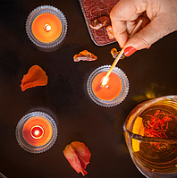 Ароматические свечи-таблетки янтарь и роза IKEA ROSENSLÅN 30 шт х 3,5 часа горения чайные ИКЕА