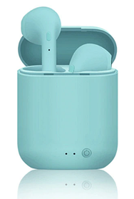 Бездротові Bluetooth-навушники I12 Macaron блакитні вкладки з мікрофоном і сенсорним керуванням