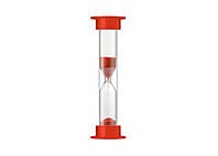 Часы песочные в безопасном пластиковом тубусе на 5 минут Красный