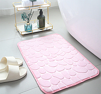 Рельєфний килимок для ванної кімнати "Камні" 40x60 см м'який рожевий килим для душової