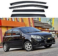 Ветровики окон Chevrolet Aveo III хетчбек 2006-2012 (скотч)